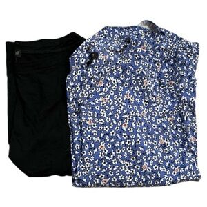J Jill Top Bundle 3/4 Sleeves 1 Is Black, 1 Is Floral, Size medium petite